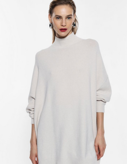 Oversized turtleneck sweater with long sleeves